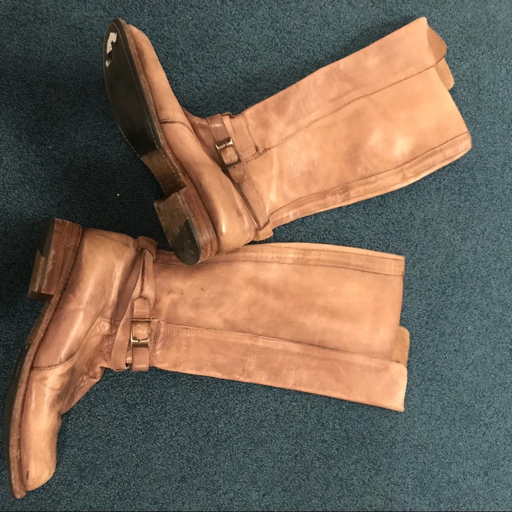 Bed stu leather calf high boots